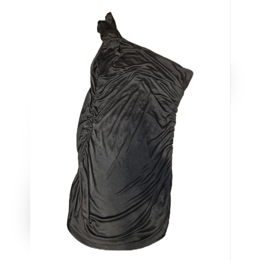 💓 3/$15 Elegant Black One-Shoulder Body Con Form Fitting Dress - Picture 5 of 11